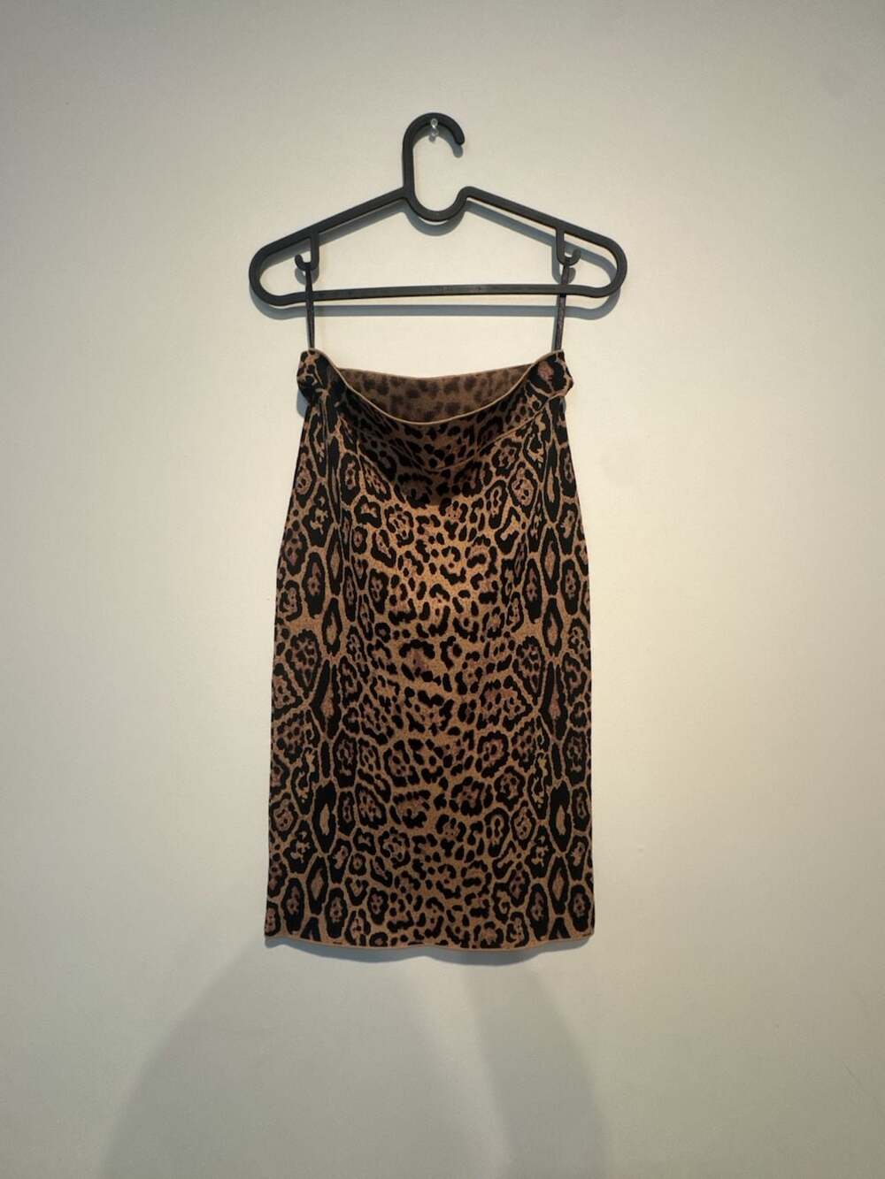 BCBGMaxAzria Gavin Leopard Print Knit Bodycon Pencil Skirt Camel Combo Size M
